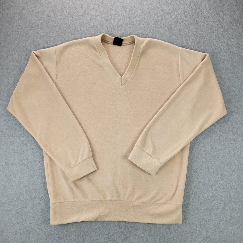 Men's Vintage 70s Campus Velour‎ Sweater Shirt Size Large Made in USA